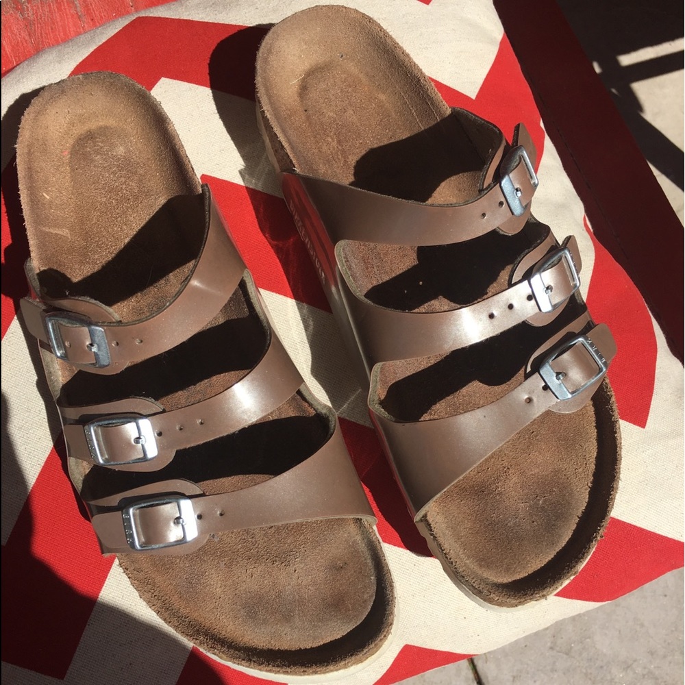 Gold Birkenstocks size 40